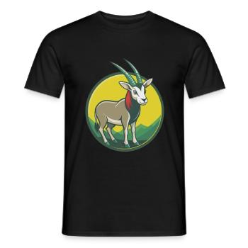 Oryx mignon Kawaii dessin animé Clipart Animal de compagnie - T-shirt homme - noir - Devant - AI Model Male 178 light (178cm)