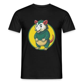 opossum mignon kawaii dessin animé clipart animal de compagnie - T-shirt homme - noir - Devant - AI Model Male 178 light (178cm)