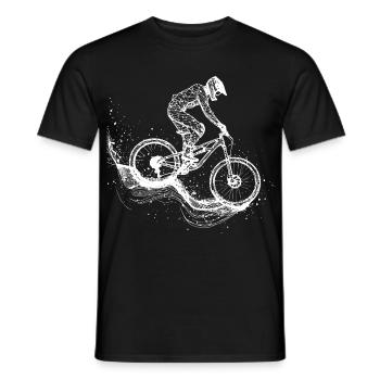 Dessin VTT - T-shirt homme - noir - Devant - AI Model Male 178 light (178cm)