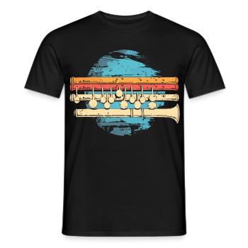 Flûte graphique - T-shirt homme - noir - Devant - AI Model Male 178 light (178cm)