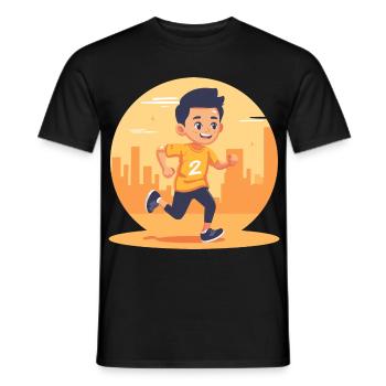 Marathon Junge Grafik - Männer T-Shirt - Schwarz - Vorne - AI Model Male 178 light (178cm)