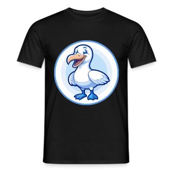 Albatross Blue Kawaii Cartoon Character Clipart - Men's T-Shirt - black - Front - AI Model Male 178 light (178cm)