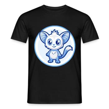 Aye Aye Blue Kawaii Cartoon Character Clipart Pet - Men's T-Shirt - black - Front - AI Model Male 178 light (178cm)