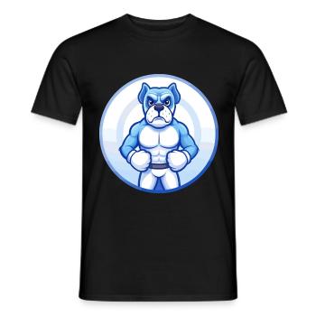 Boxer Hund Blau Kawaii Cartoon Figur Clipart - Männer T-Shirt - Schwarz - Vorne - AI Model Male 178 light (178cm)