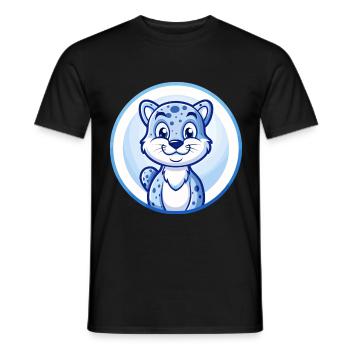 Gepard Blau Kawaii Cartoon Figur Clipart Haustier - Männer T-Shirt - Schwarz - Vorne - AI Model Male 178 light (178cm)