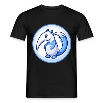Ameisenbär Blau Kawaii Cartoon Figur Clipart Haustier - Männer T-Shirt - Schwarz - Vorne - AI Model Male 178 light (178cm)