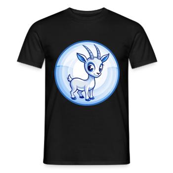 Antilope Blau Kawaii Cartoon Charakter Clipart Haustier - Männer T-Shirt - Schwarz - Vorne - AI Model Male 178 light (178cm)