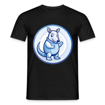 Gürteltier Blau Kawaii Cartoon Figur Clipart - Männer T-Shirt - Schwarz - Vorne - AI Model Male 178 light (178cm)