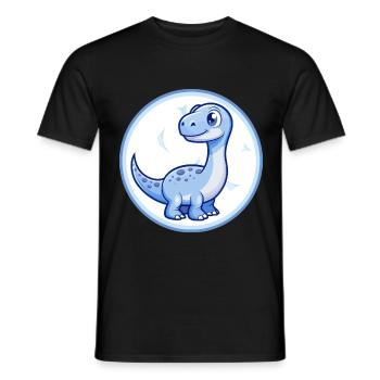 Dinosaurier Blau Kawaii Cartoon Figur Clipart Haustier - Männer T-Shirt - Schwarz - Vorne - AI Model Male 178 light (178cm)