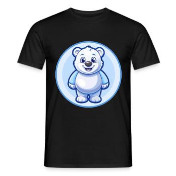 ours bleu kawaii dessin animé personnage clipart animal de compagnie - T-shirt homme - noir - Devant - AI Model Male 178 light (178cm)