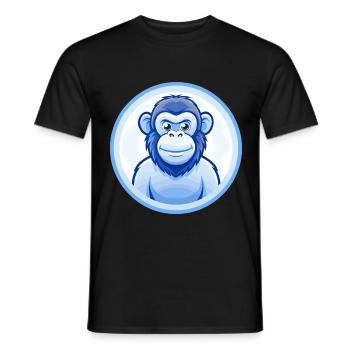 Chimpanzé Bleu Kawaii Dessin Animé Personnage Clipart - T-shirt homme - noir - Devant - AI Model Male 178 light (178cm)