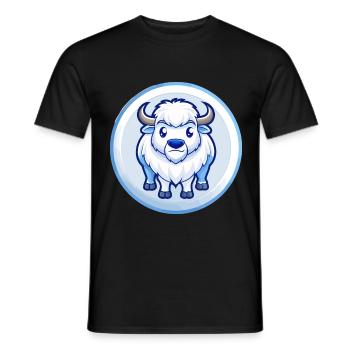 Bison Blue Kawaii Cartoon Character Clipart Pet - Men's T-Shirt - black - Front - AI Model Male 178 light (178cm)