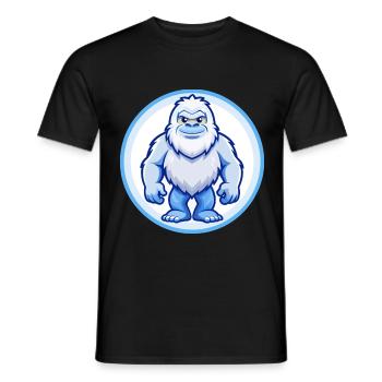 BigFoot Blau Kawaii Cartoon Figur Clipart Haustier - Männer T-Shirt - Schwarz - Vorne - AI Model Male 178 light (178cm)