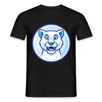 Cougar Bleu Kawaii Dessin Animé Personnage Clipart Animal de compagnie - T-shirt homme - noir - Devant - AI Model Male 178 light (178cm)