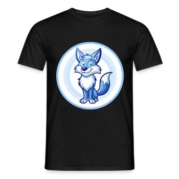 Coyote Blue Kawaii Cartoon Character Clipart Pet - Men's T-Shirt - black - Front - AI Model Male 178 light (178cm)
