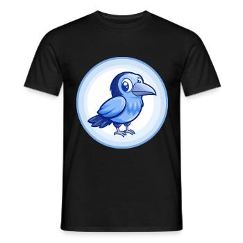 Krähe Blau Kawaii Cartoon Figur Clipart Haustier - Männer T-Shirt - Schwarz - Vorne - AI Model Male 178 light (178cm)