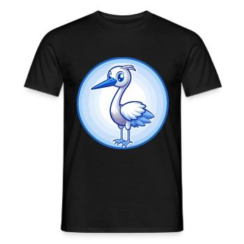 Crane Blue Kawaii Cartoon Character Clipart Pet - Men's T-Shirt - black - Front - AI Model Male 178 light (178cm)