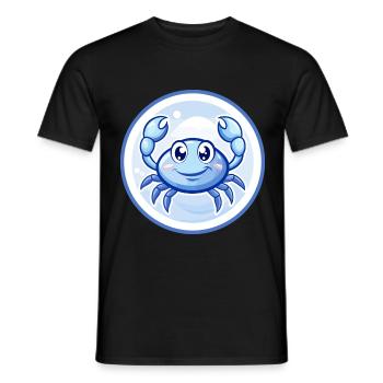 crabe bleu kawaii dessin animé personnage clipart animal de compagnie - T-shirt homme - noir - Devant - AI Model Male 178 light (178cm)