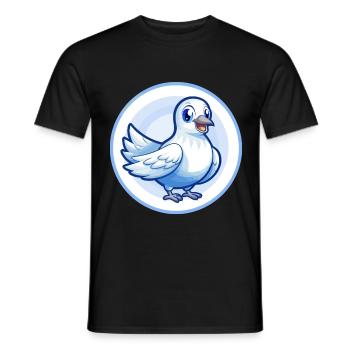 Taube Blau Kawaii Cartoon Figur Clipart Haustier - Männer T-Shirt - Schwarz - Vorne - AI Model Male 178 light (178cm)