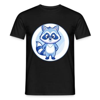 raton laveur bleu kawaii dessin animé personnage clipart animal de compagnie - T-shirt homme - noir - Devant - AI Model Male 178 light (178cm)