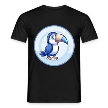 Tukan Blau Kawaii Cartoon Figur Clipart Haustier - Männer T-Shirt - Schwarz - Vorne - AI Model Male 178 light (178cm)