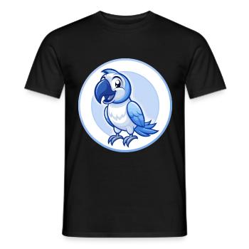 Papagei Blau Kawaii Cartoon Figur Clipart Haustier - Männer T-Shirt - Schwarz - Vorne - AI Model Male 178 light (178cm)