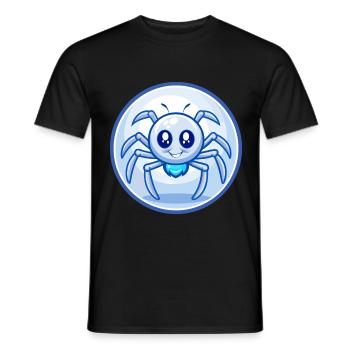 araignée bleu kawaii dessin animé personnage clipart animal de compagnie - T-shirt homme - noir - Devant - AI Model Male 178 light (178cm)
