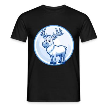 Elch Blau Niedlich Kawaii Cartoon Figur Clipart Haustier - Männer T-Shirt - Schwarz - Vorne - AI Model Male 178 light (178cm)