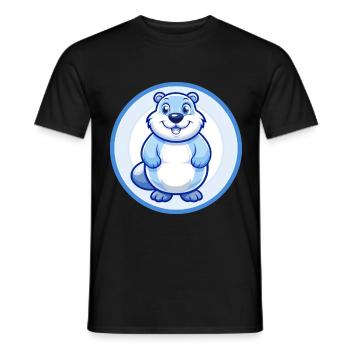 Murmeltier Blau Kawaii Cartoon Figur Clipart - Männer T-Shirt - Schwarz - Vorne - AI Model Male 178 light (178cm)