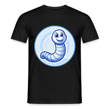 Regenwurm Blau Kawaii Cartoon Figur Clipart - Männer T-Shirt - Schwarz - Vorne - AI Model Male 178 light (178cm)