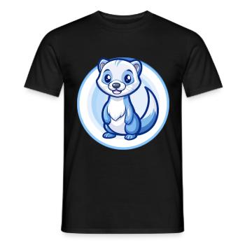 Ferret Blue Kawaii Cartoon Character Clipart Pet - Men's T-Shirt - black - Front - AI Model Male 178 light (178cm)