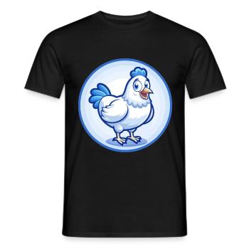 Poule Bleu Mignon Kawaii Dessin Animé Personnage Clipart Animal de compagnie - T-shirt homme - noir - Devant - AI Model Male 178 light (178cm)