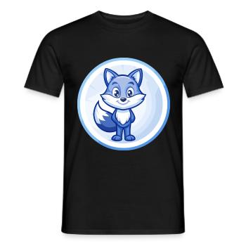 Renard Bleu Mignon Kawaii Dessin Animé Personnage Clipart Animal de compagnie - T-shirt homme - noir - Devant - AI Model Male 178 light (178cm)
