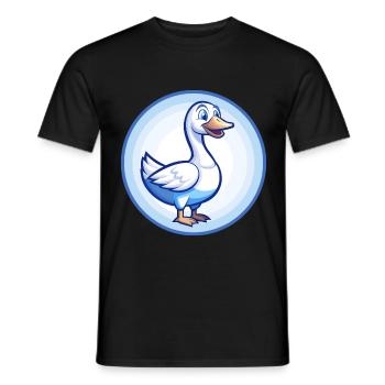 Goose Blue Kawaii Cartoon Character Clipart Pet - Men's T-Shirt - black - Front - AI Model Male 178 light (178cm)