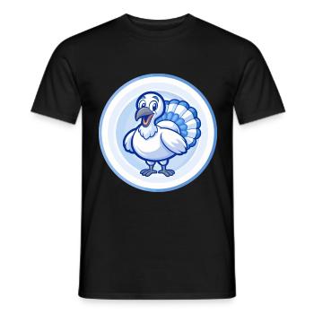 Turkey Blue Kawaii Cartoon Character Clipart Pet - Men's T-Shirt - black - Front - AI Model Male 178 light (178cm)