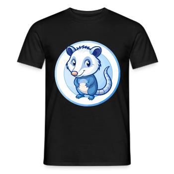 opossum bleu kawaii dessin animé personnage clipart animal de compagnie - T-shirt homme - noir - Devant - AI Model Male 178 light (178cm)