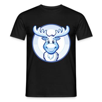 Elch Blau Kawaii Cartoon Figur Clipart Haustier - Männer T-Shirt - Schwarz - Vorne - AI Model Male 178 light (178cm)