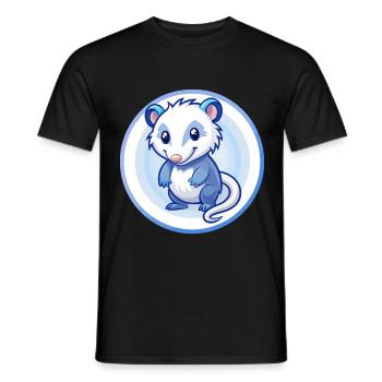 Opossum Bleu Kawaii Dessin Animé Personnage Clipart Animal de compagnie - T-shirt homme - noir - Devant - AI Model Male 178 light (178cm)