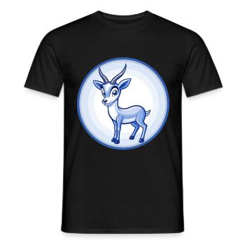 Impala Blau Kawaii Cartoon Figur Clipart Haustier - Männer T-Shirt - Schwarz - Vorne - AI Model Male 178 light (178cm)