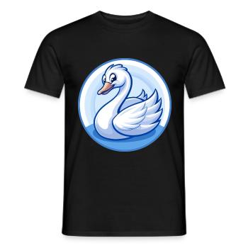 Schwan Blau Kawaii Cartoon Figur Clipart Haustier - Männer T-Shirt - Schwarz - Vorne - AI Model Male 178 light (178cm)