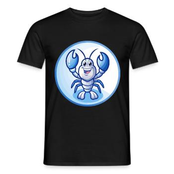 Lobster Blue Kawaii Cartoon Character Clipart Pet - Men's T-Shirt - black - Front - AI Model Male 178 light (178cm)