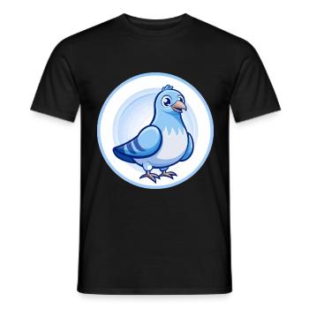 Taube Blau Kawaii Cartoon Charakter Clipart Haustier - Männer T-Shirt - Schwarz - Vorne - AI Model Male 178 light (178cm)