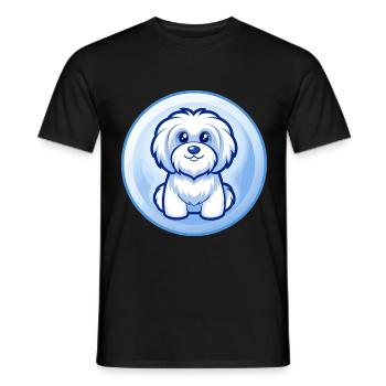 Havaneser Hund Blau Kawaii Cartoon Figur Clipart - Männer T-Shirt - Schwarz - Vorne - AI Model Male 178 light (178cm)