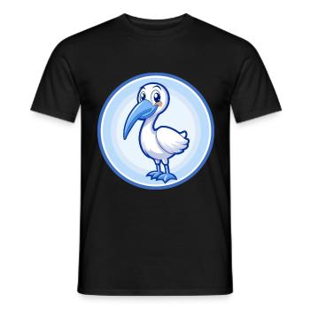 Ibis Blue Kawaii Cartoon Character Clipart Pet - Men's T-Shirt - black - Front - AI Model Male 178 light (178cm)