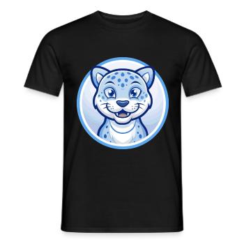 Jaguar Blue Kawaii Cartoon Character Clipart Pet - Men's T-Shirt - black - Front - AI Model Male 178 light (178cm)