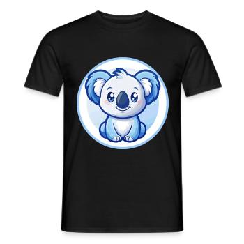 Koala Blau Kawaii Cartoon Figur Clipart Haustier - Männer T-Shirt - Schwarz - Vorne - AI Model Male 178 light (178cm)