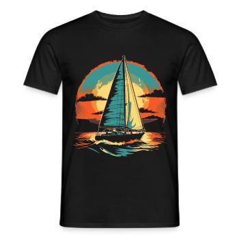Segelboot Porträt - Männer T-Shirt - Schwarz - Vorne - AI Model Male 178 light (178cm)