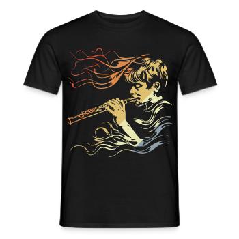 Flûte Garçon Dessin Vintage - T-shirt homme - noir - Devant - AI Model Male 178 light (178cm)