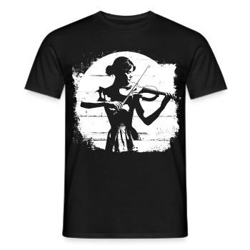Violons Femme Dessin - T-shirt homme - noir - Devant - AI Model Male 178 light (178cm)
