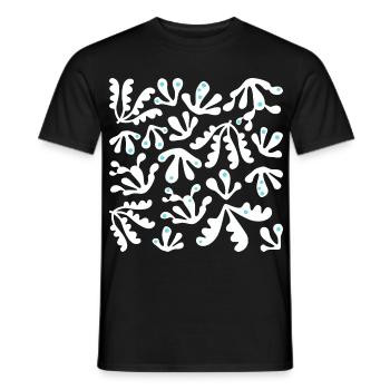 Abstrakte Koralle L Weiß Blau Punkte - Männer T-Shirt - Schwarz - Vorne - AI Model Male 178 light (178cm)